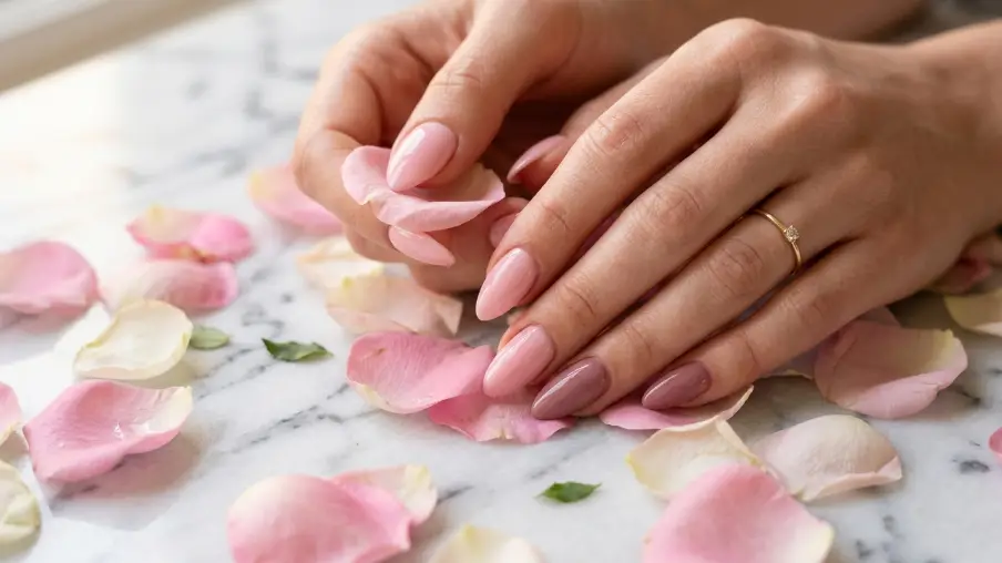 Petal Pink and Dusty Rose Nails