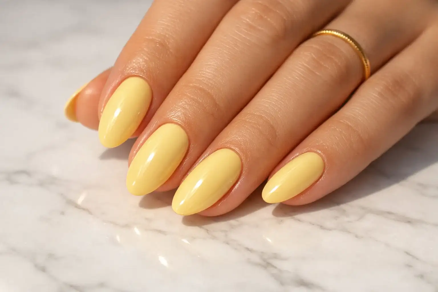 Butter Yellow Nails
