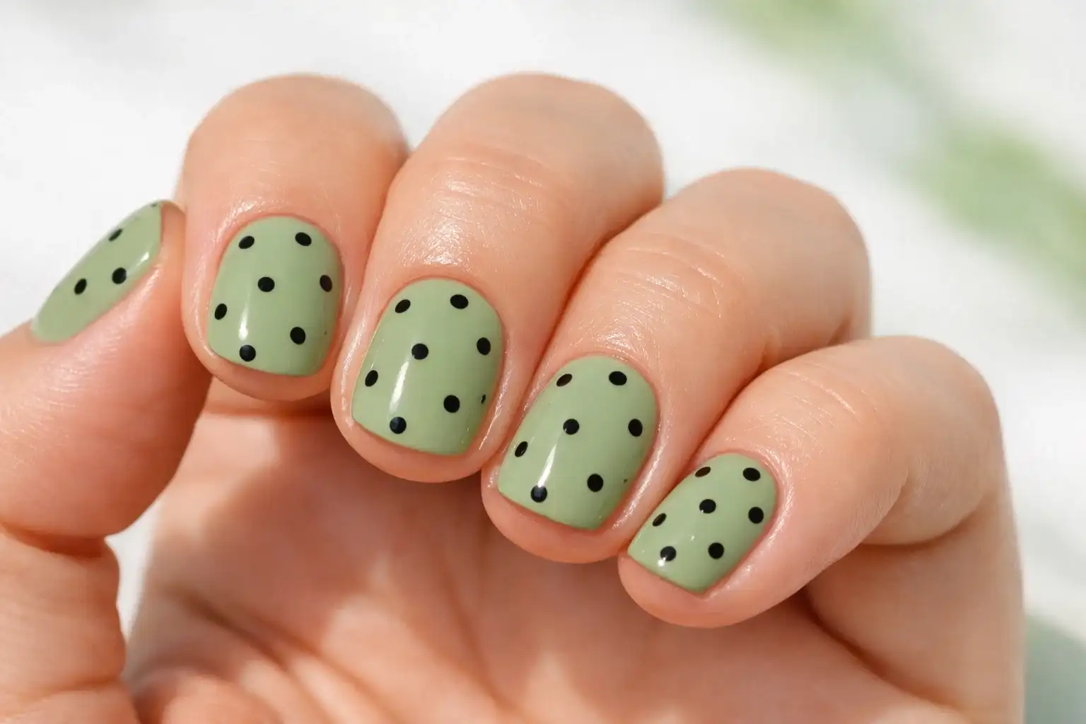 Polka Dot Nails on Light Bases