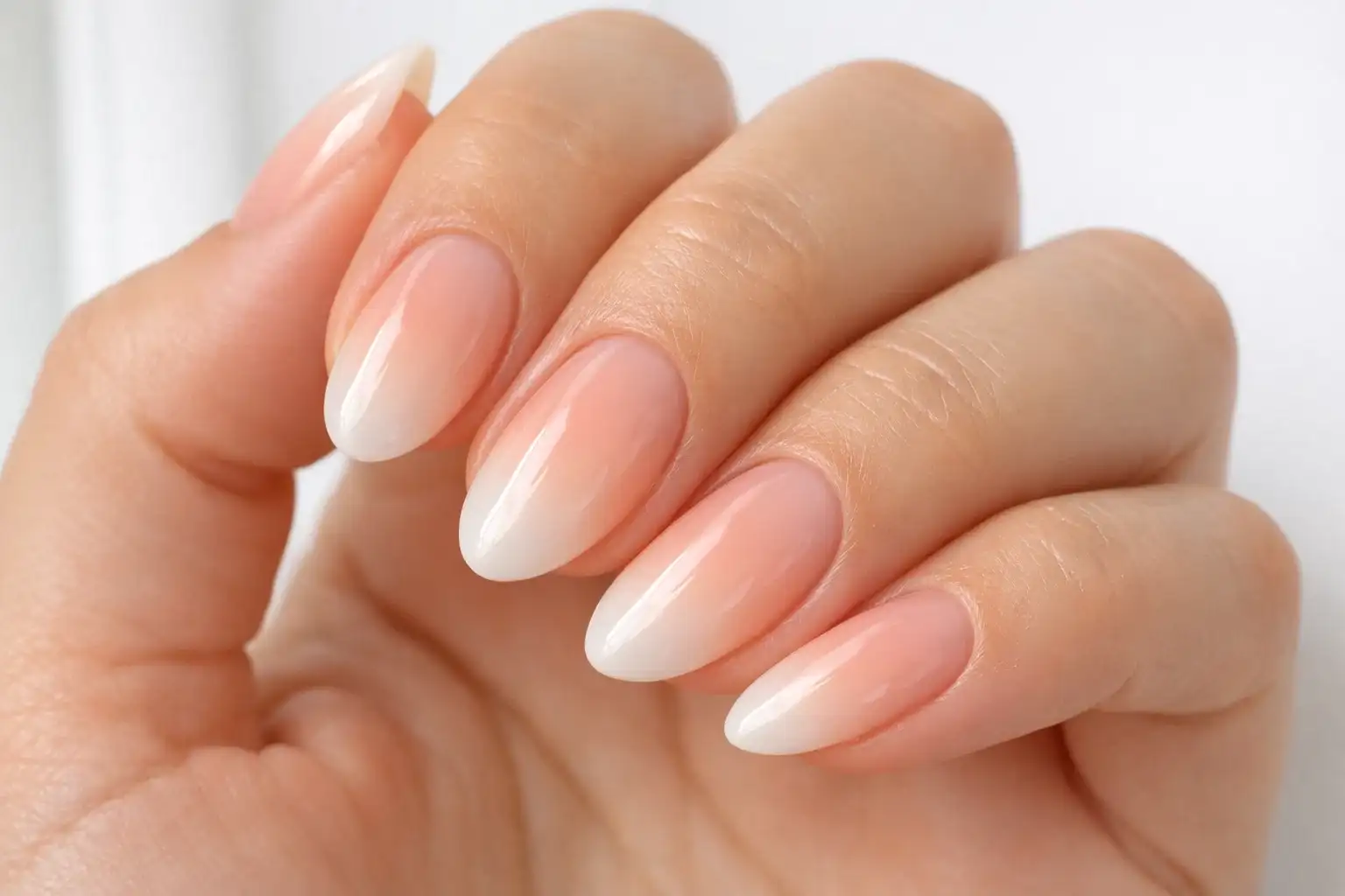 Peach Seamless Ombre Nails