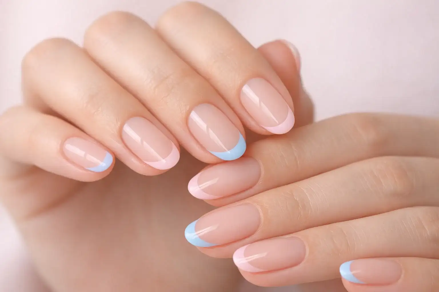 Micro French Tips in Pastel Colors