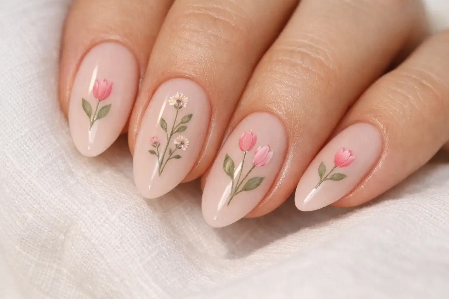 Botanical Floral Nail Art