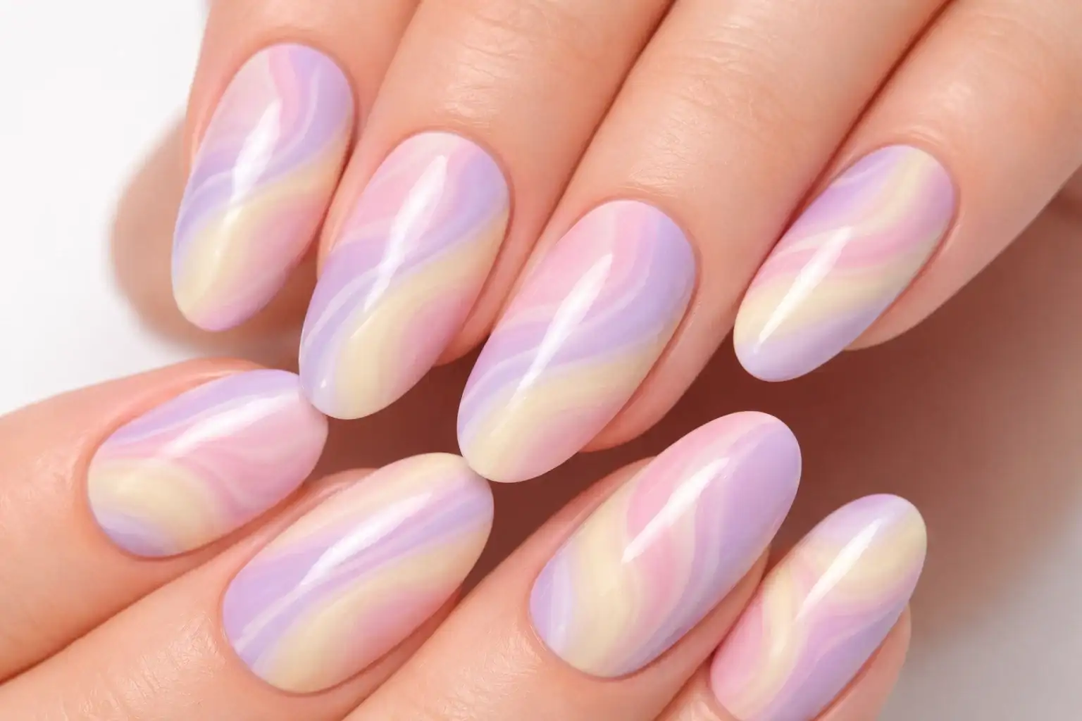 Pastel Swirl Nails