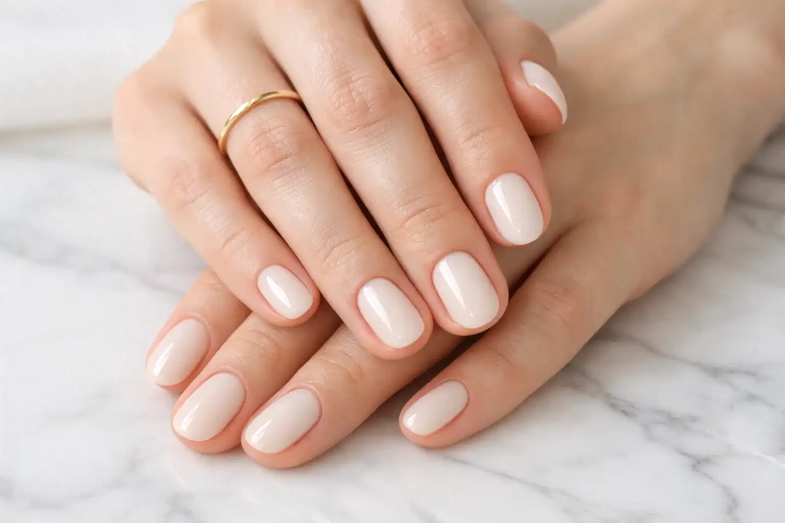 Milky White Nails