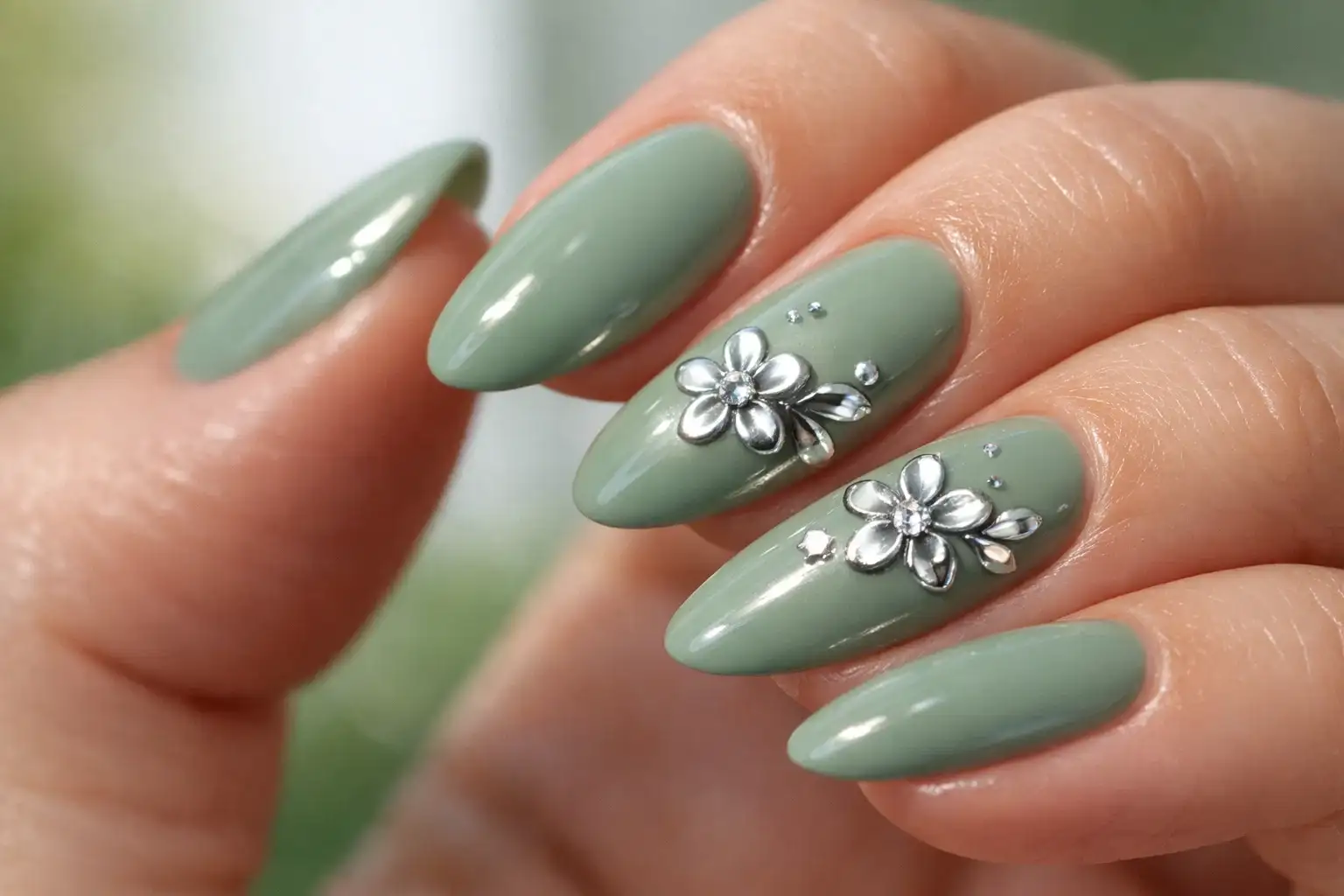 Sage Green Nails