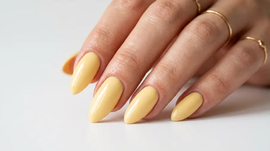 Butter Yellow Gel Nails