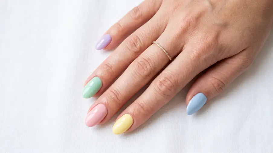 Pastel Multi-Color Gel Nails