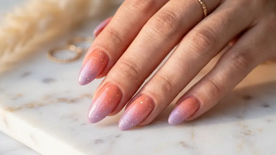 Sunset Gradient Gel Nails