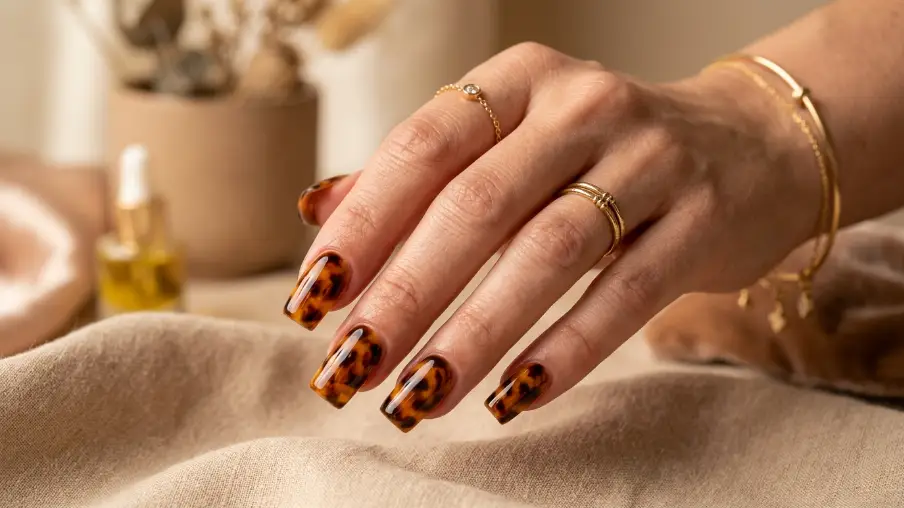 Tortoiseshell Gel Nails