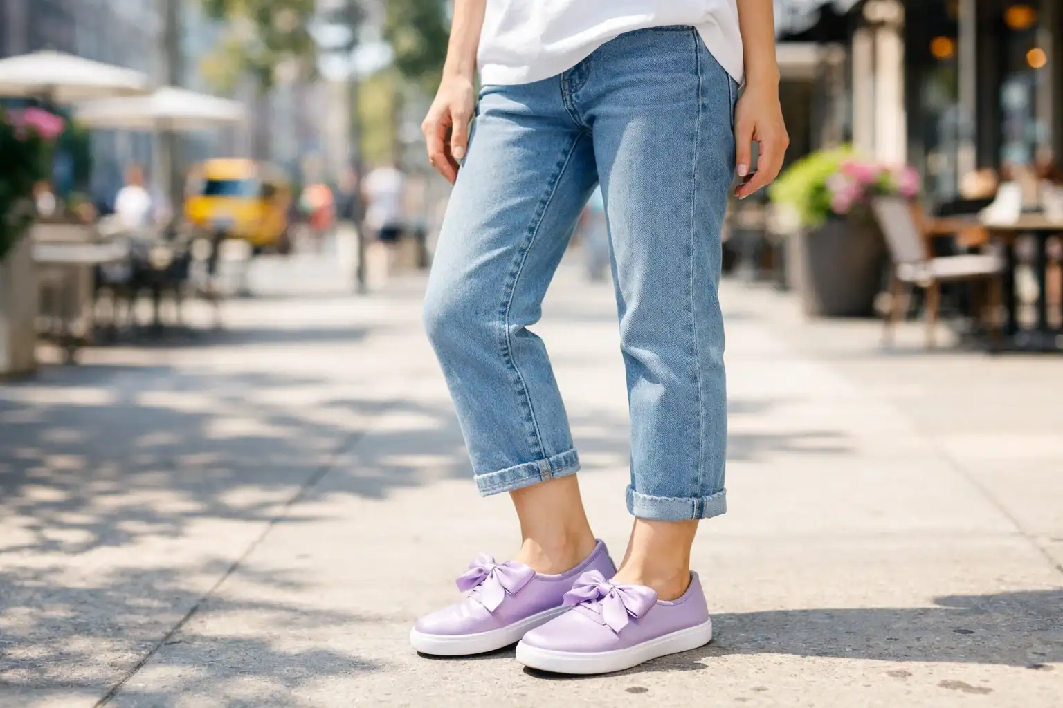 High Water Jeans With Statement Sneakers