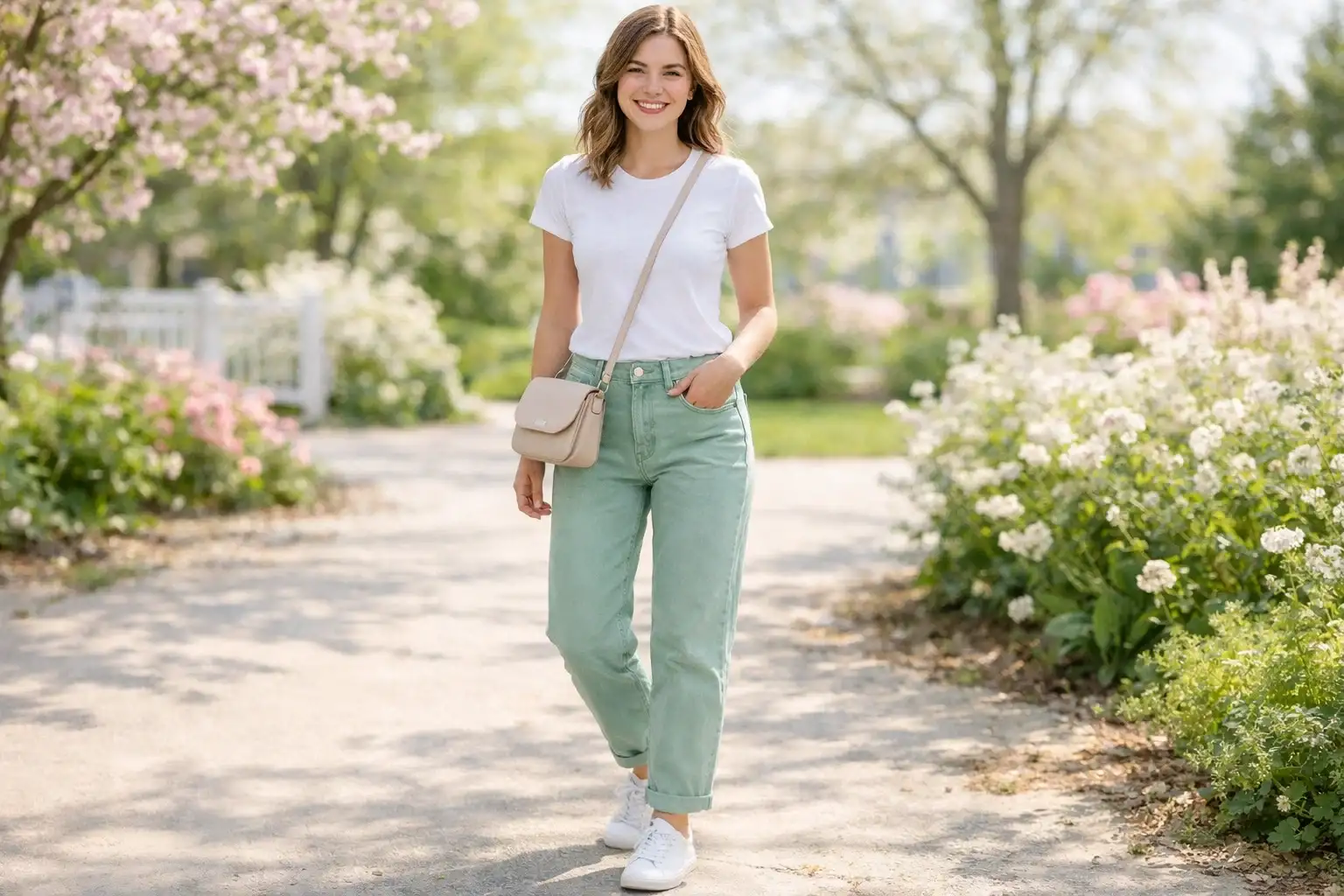 Pastel Jeans With a White Tee