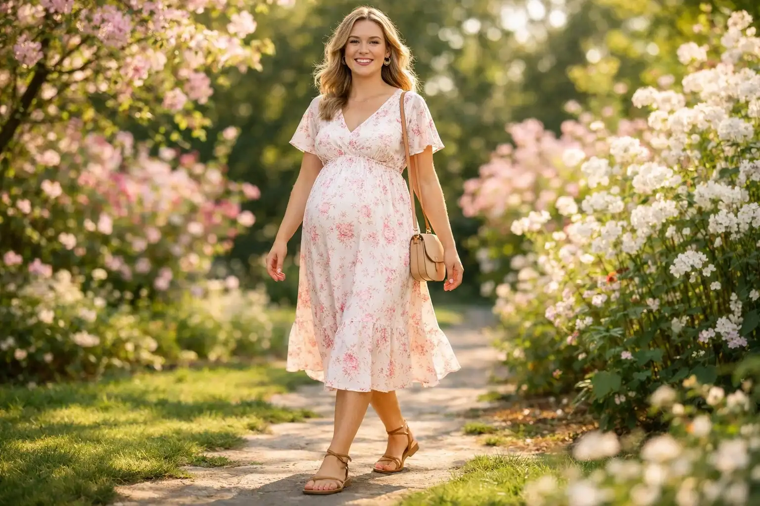 The Flowy Floral Cotton Midi Dress