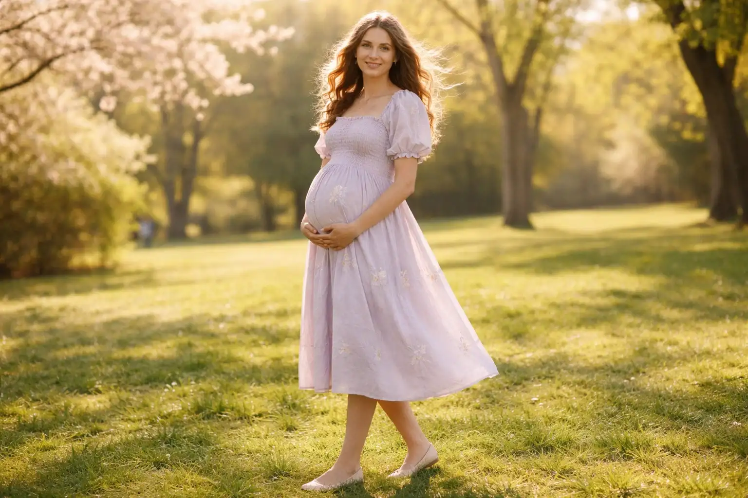 Smocked Bodice Dress in Pastel Tones