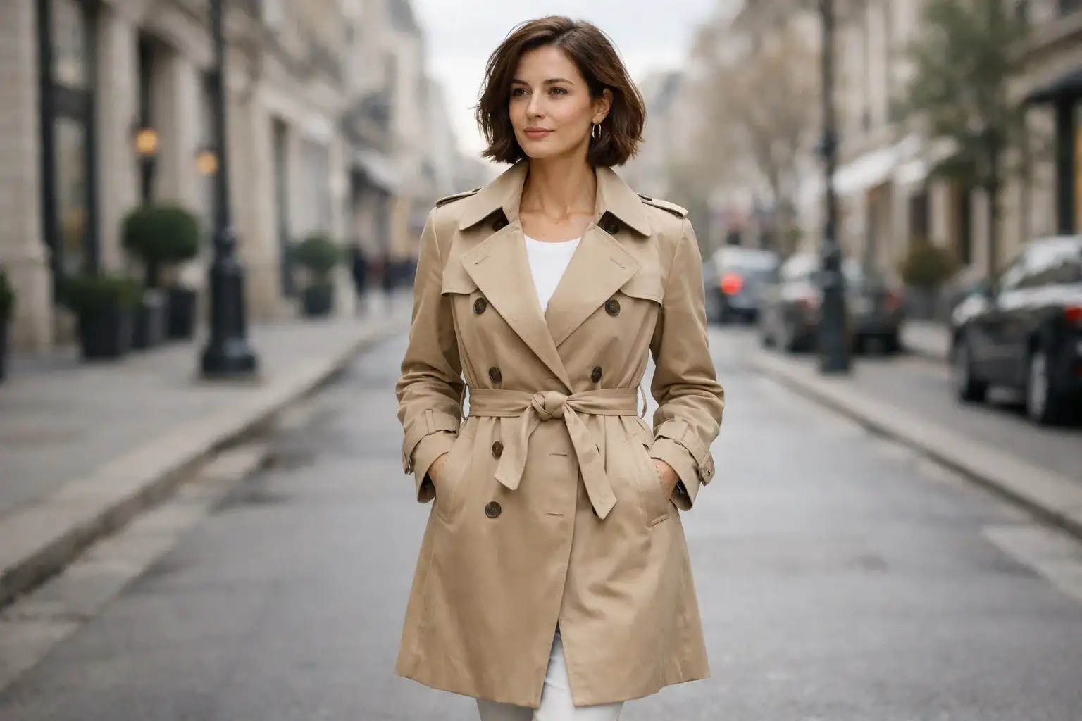 Classic Trench Coat Over a Simple Base