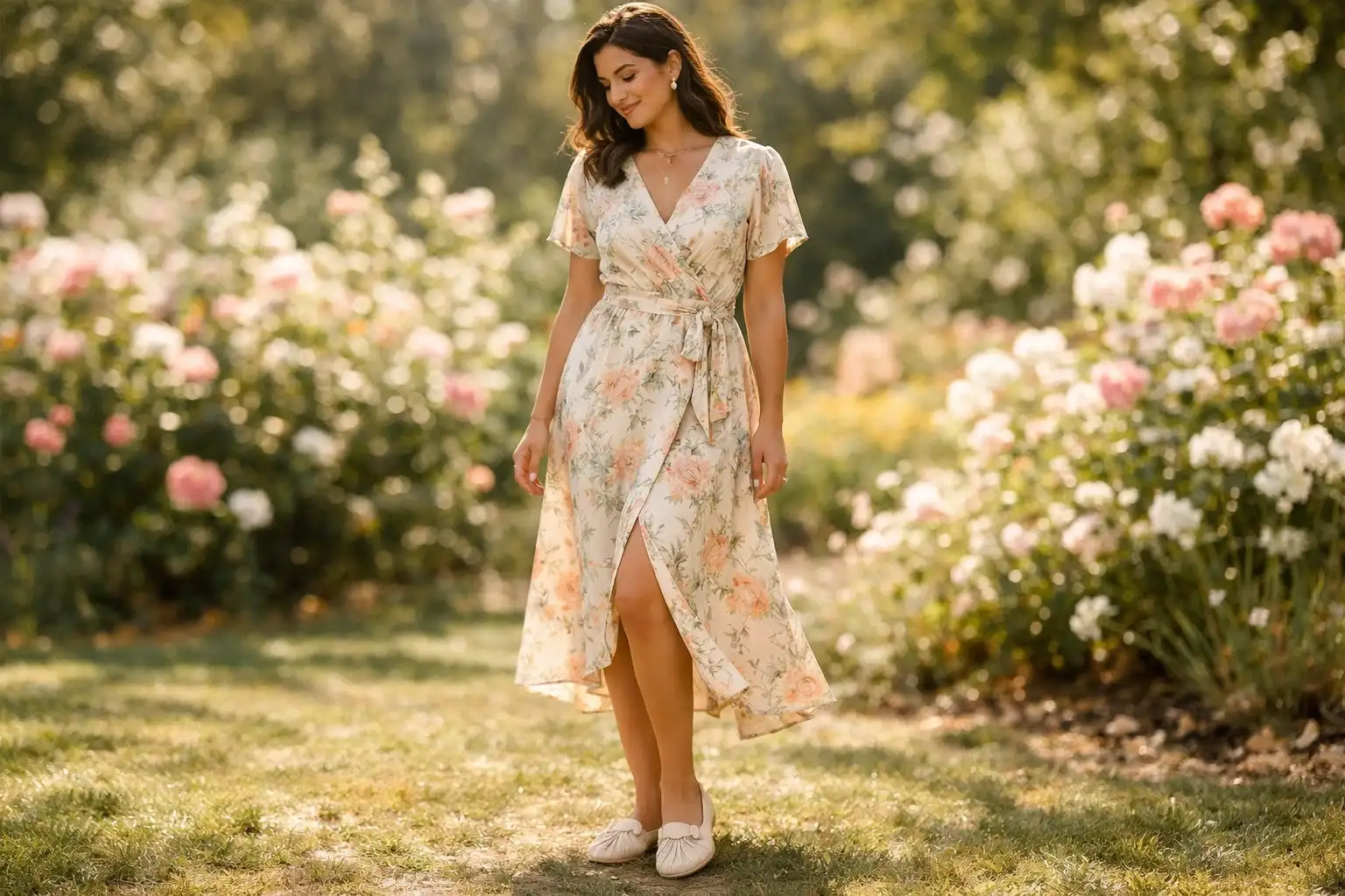 Wrap Dress in a Spring Print