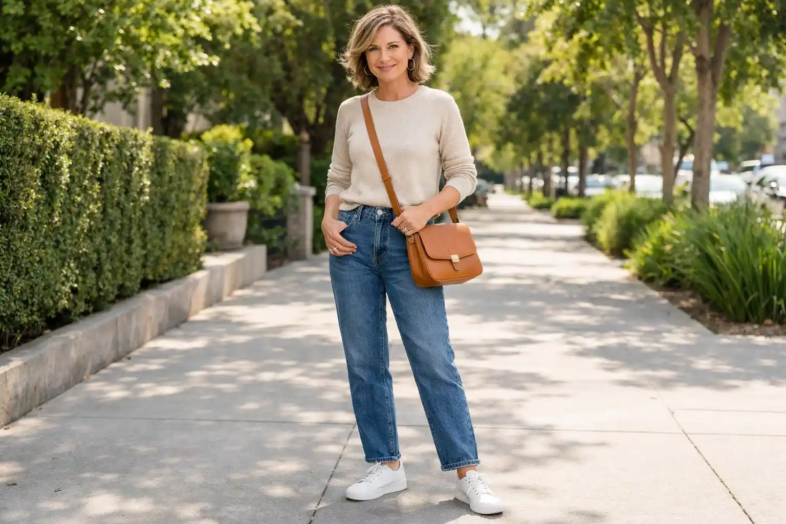 Straight Leg Jeans and a Cotton Sweater
