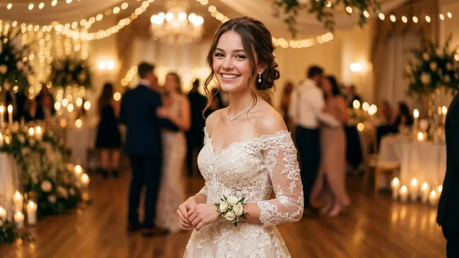 Loose Romantic Bun with Tendrils