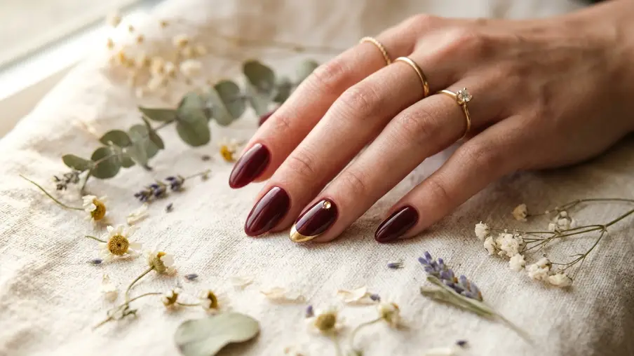 Burgundy With Spring Details