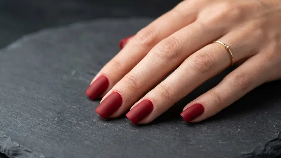 Matte Red Nails