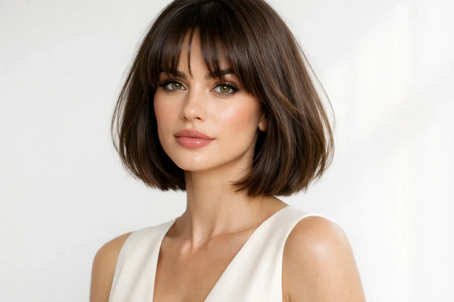 The Curtain Bang Bob for Formal Events