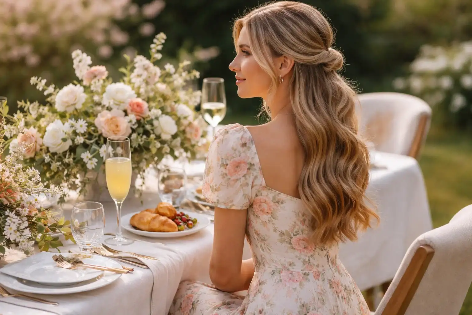 The Knotted Half Up Style
