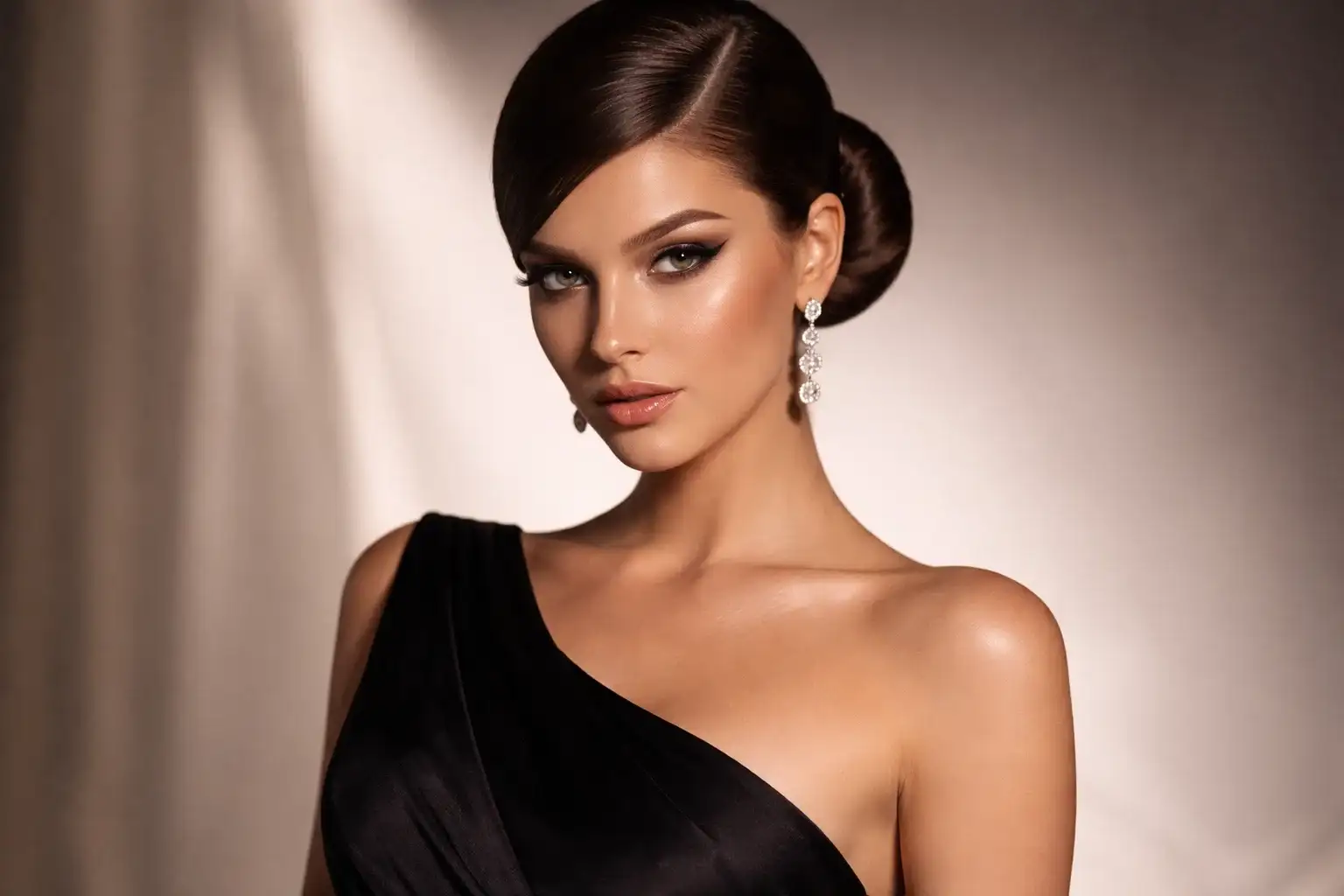 The Chic Bun with a Deep Side Part