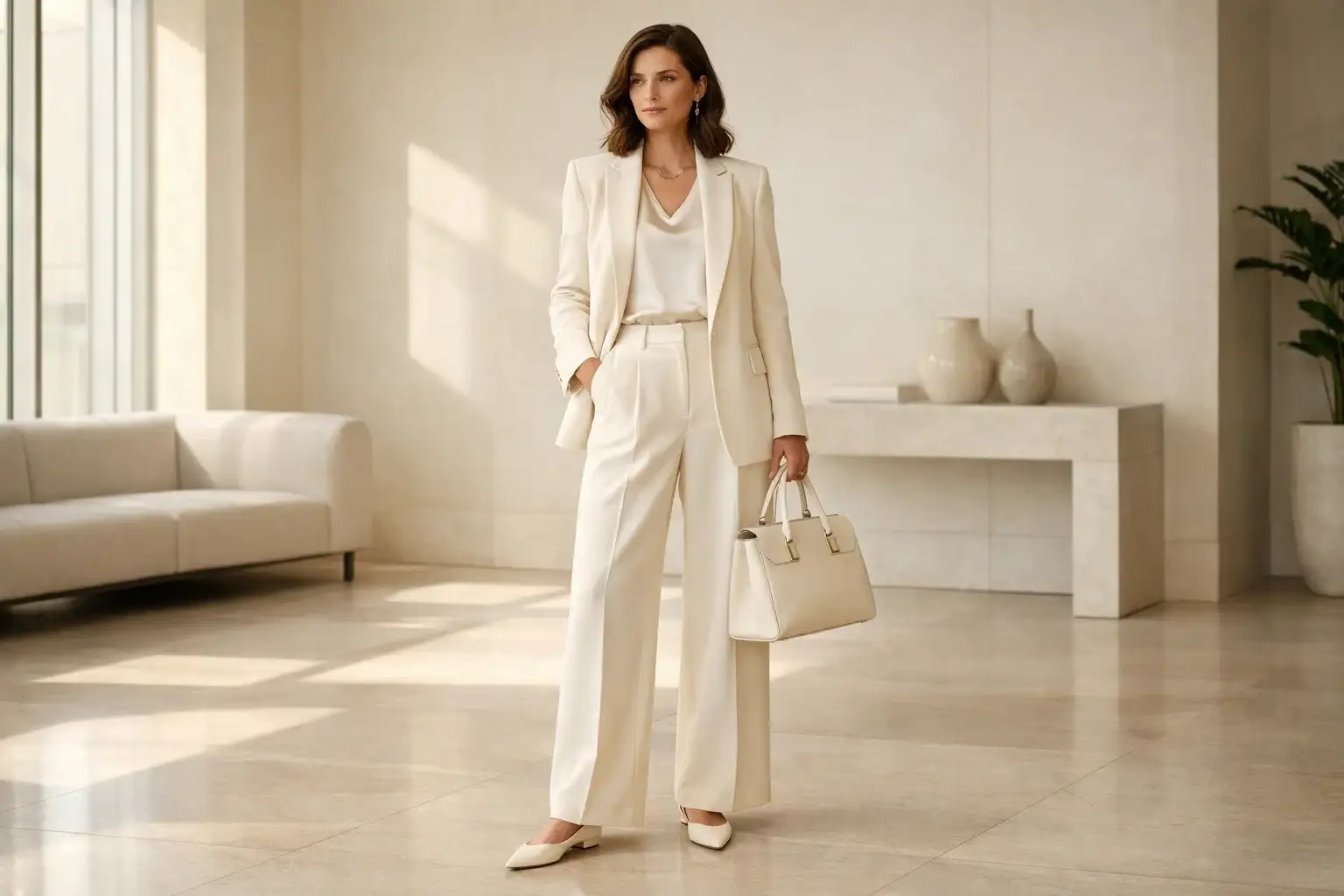 Monochrome Cream or Beige Ensemble