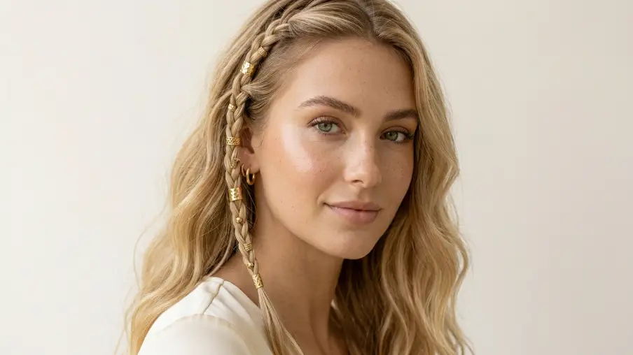 Accent Braids with Hair Jewelry