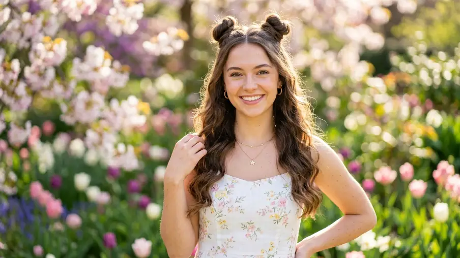 Space Buns with Loose Waves