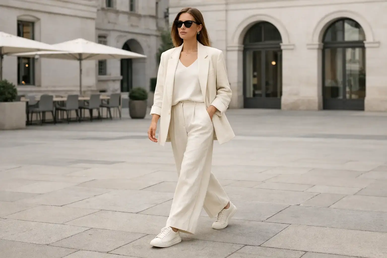 All-Neutral Monochrome Look in Cream or Beige