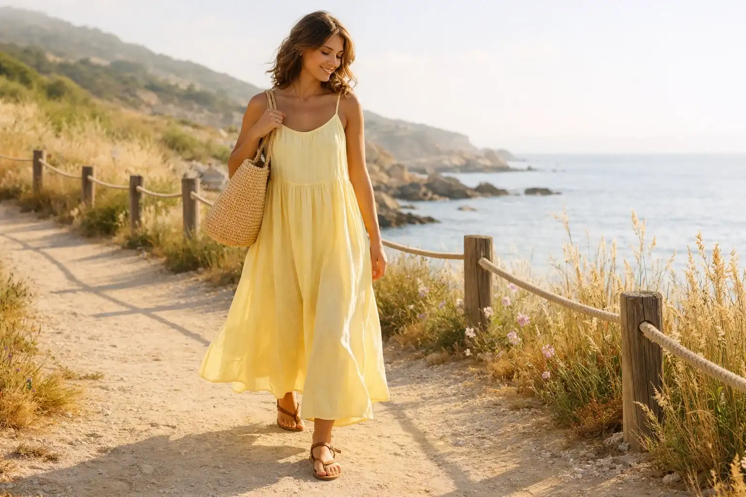 The Pastel Linen Maxi Dress