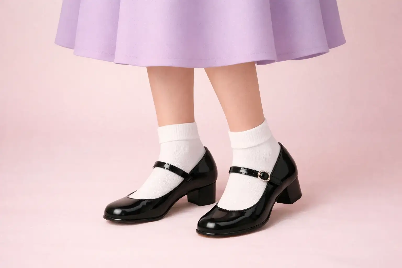 Mary Jane Shoes With Full Skirts