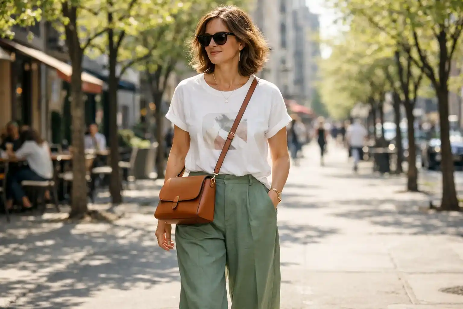 Graphic Tee and Wide-Leg Pants