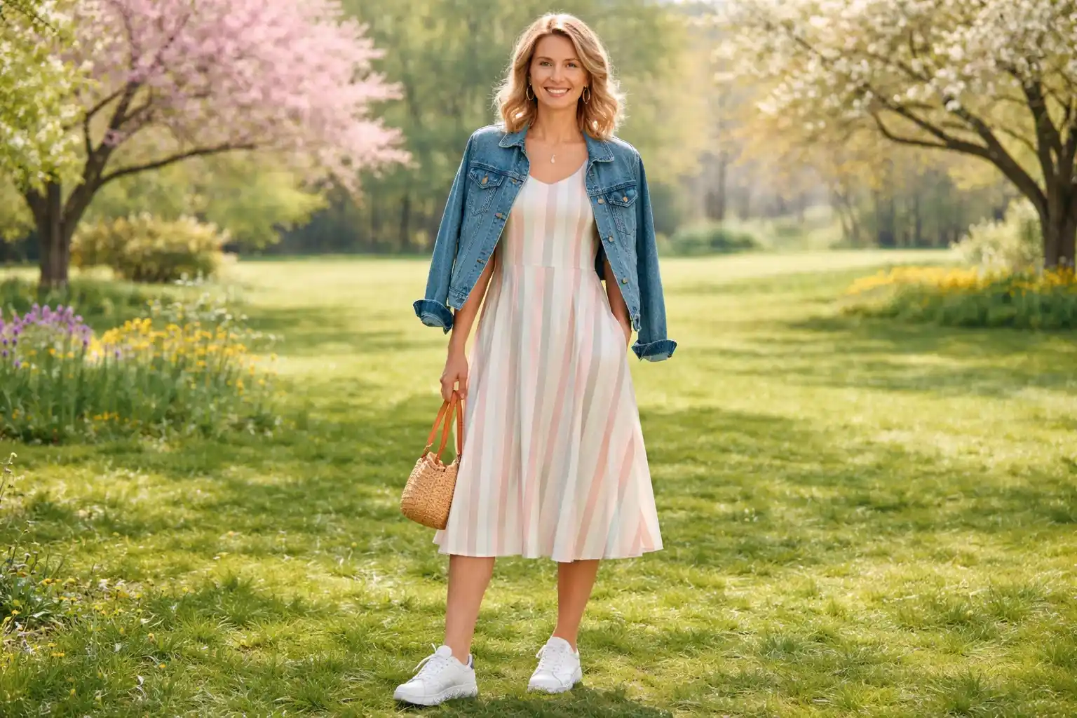 The Midi Dress with Sneakers