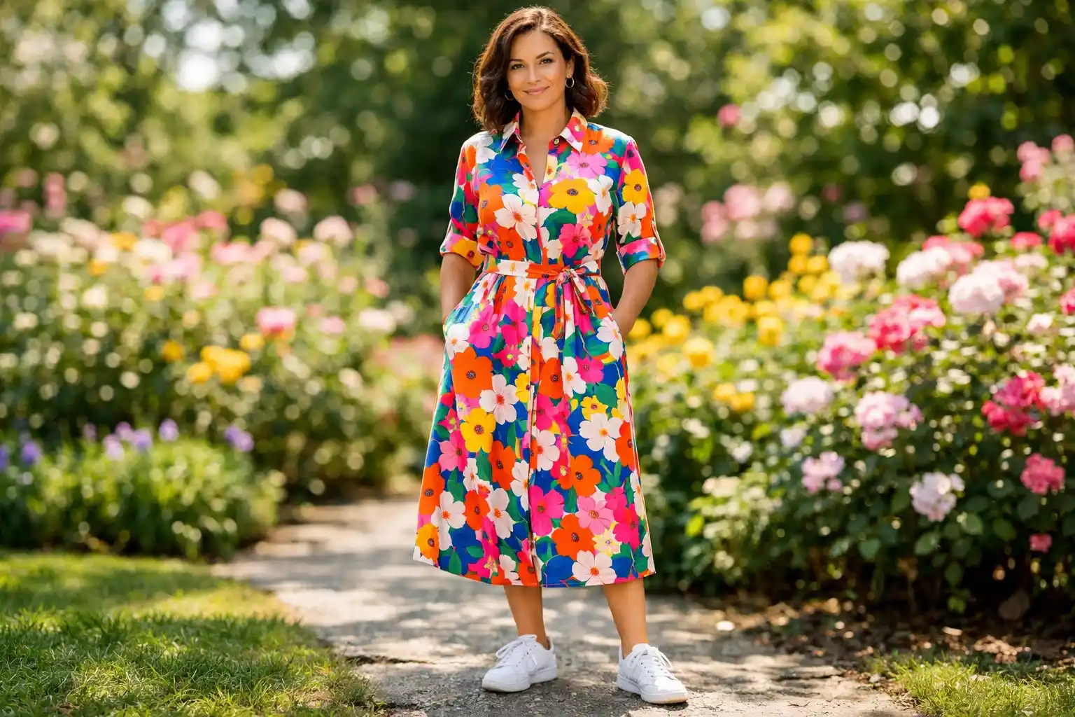 Floral Print Shirt Dress