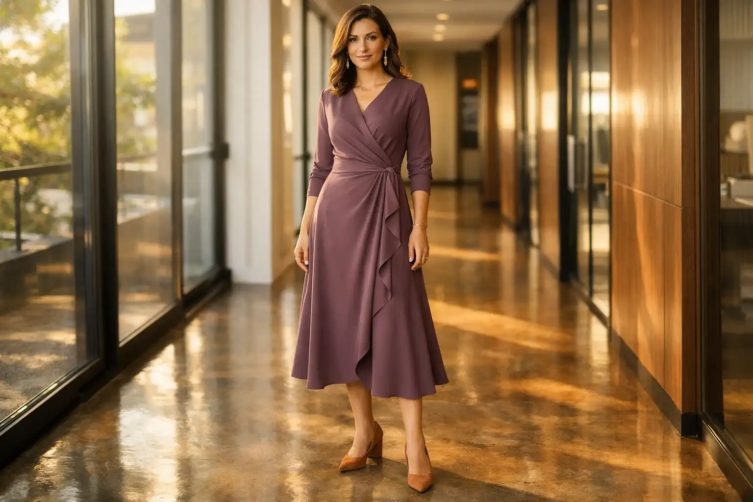 The Wrap Dress in a Rich Seasonal Color
