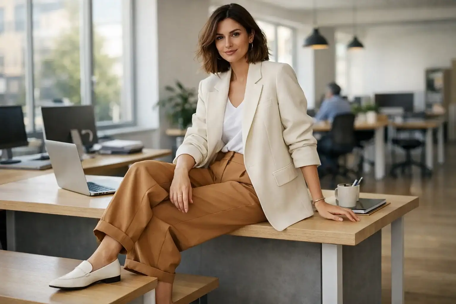 The Barrel Leg Trouser with an Oversized Blazer