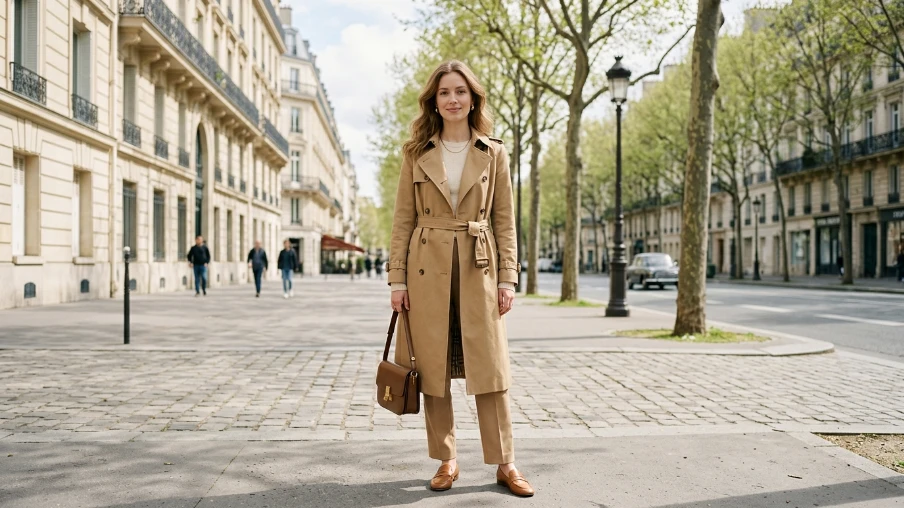 Neutral Trench Coat as the Outfit Foundation