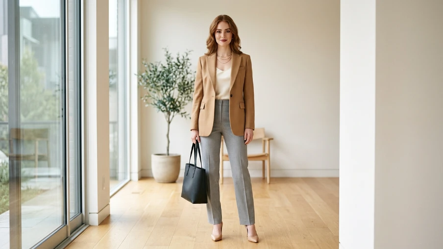Tailored Blazer with a Silk Camisole