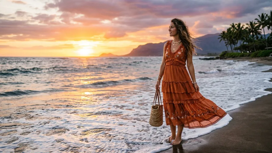 Flowy Boho Dress for Sunset Hours