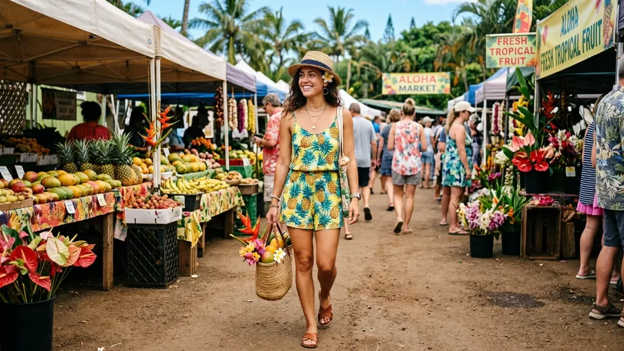 Romper in a Tropical Print
