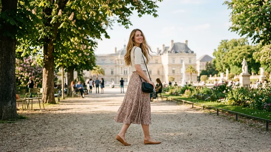 Midi Skirt with a Simple Fitted Top