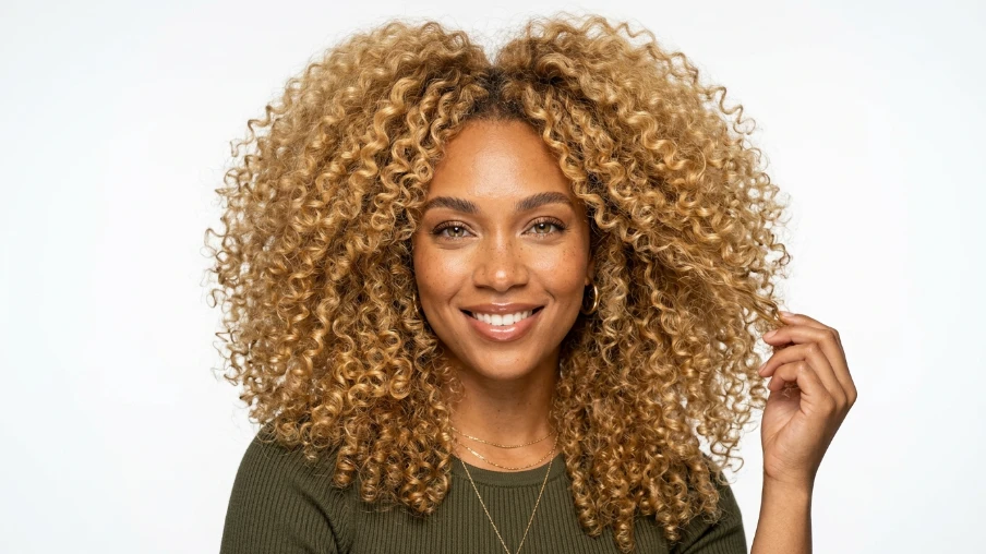 Voluminous Blonde Curls with Full Shape