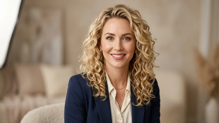 Shoulder-Length Layered Curly Blonde Hair