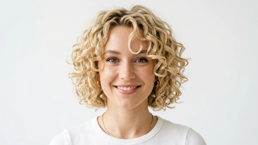 Curly Bob with Face-Framing Pieces