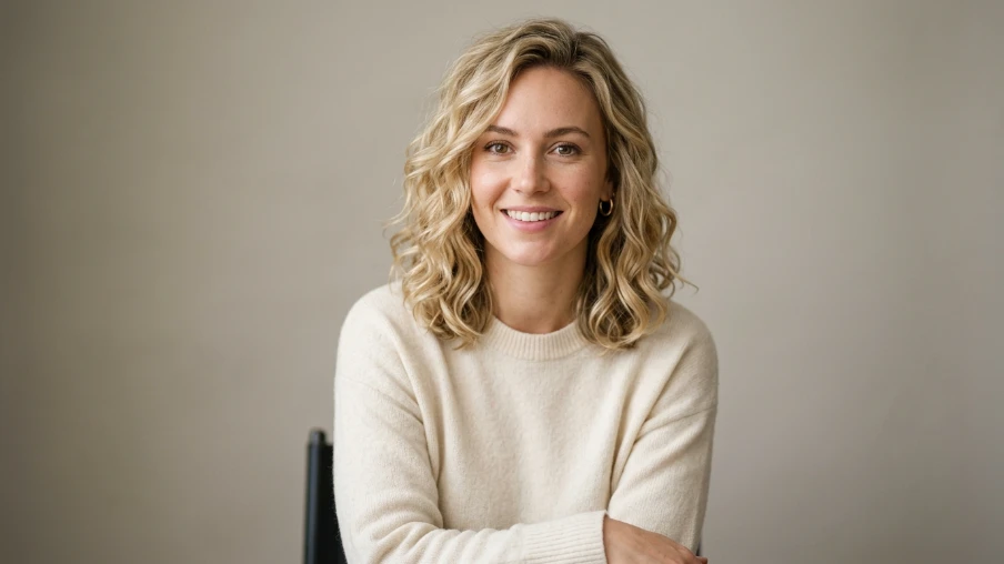 Wavy Blonde Curly Hair in a Lob