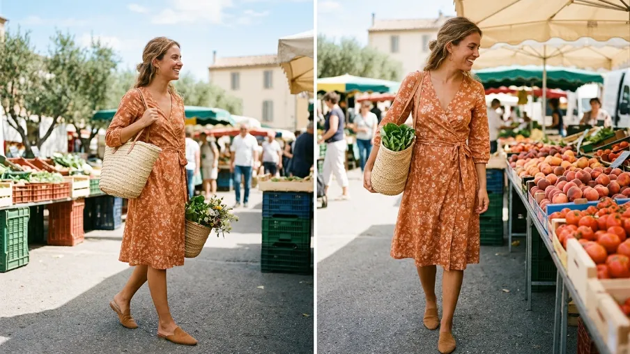 Wrap Dress with Espadrilles