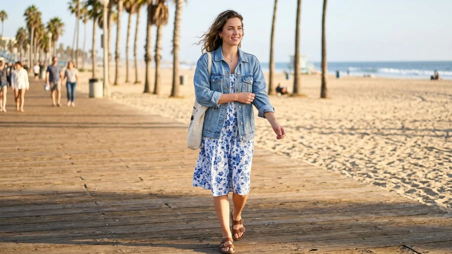Denim Jacket Over a Summer Dress