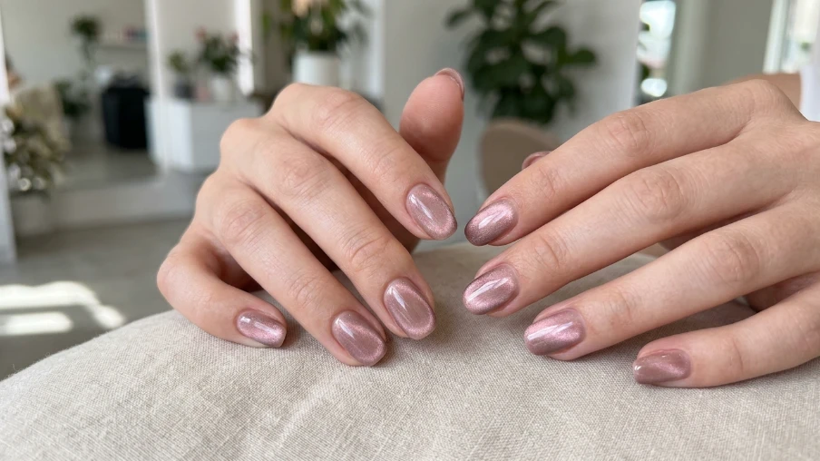 Pink Cat Eye Manicure
