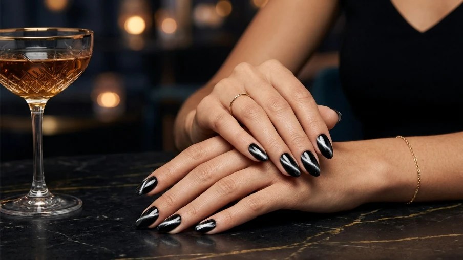 Black Cat Eye Nails
